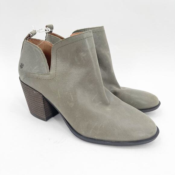 Lucky Brand Boots Size 9 Women's Branndi Bootie Ankle Leather Green/Taupe Heel - Picture 1 of 16